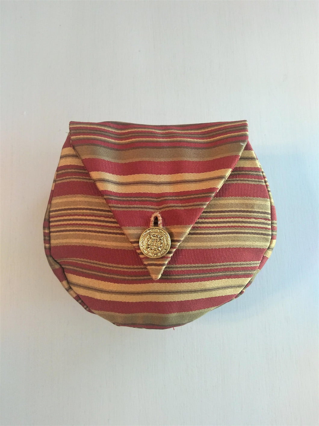 Renaissance Belt Pouch Medieval Red and Gold Stripes