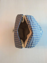 Load image into Gallery viewer, Renaissance Belt Pouch, Blue White and Tan Plaid
