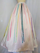 Load image into Gallery viewer, White Satin Skirt with Colorful Ribbons
